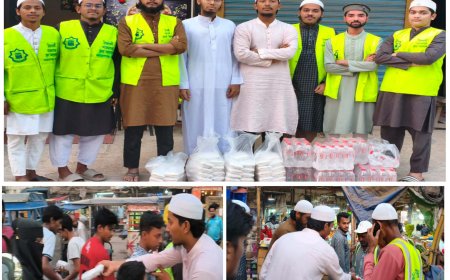 ফতুল্লায় পথচারীদের মাঝে ইসলামী ছাত্র আন্দোলনের ইফতার বিতরণ