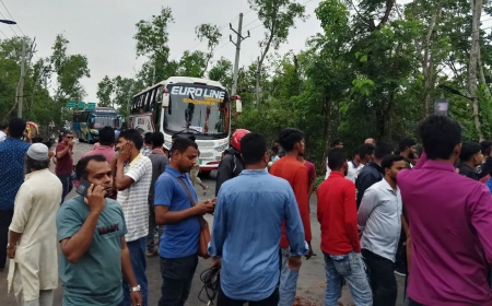 গোপালগঞ্জে তেল না পেয়ে মহাসড়ক অবরোধ: ২ কিলোমিটার যানজট
