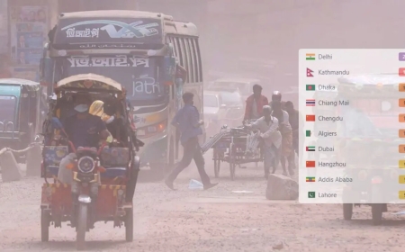 বায়ুদূষণে বিশ্বের তৃতীয় শীর্ষ শহর ঢাকা, শীর্ষে দিল্লি