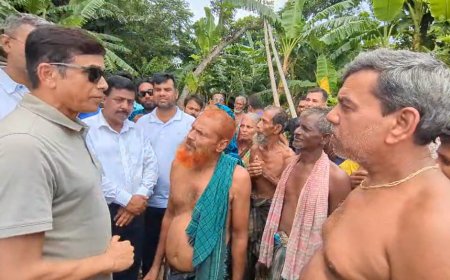 মানিকগঞ্জে বন্যাকবলিত এলাকা পরিদর্শনে পানিসম্পদ প্রতিমন্ত্রী আজাদ