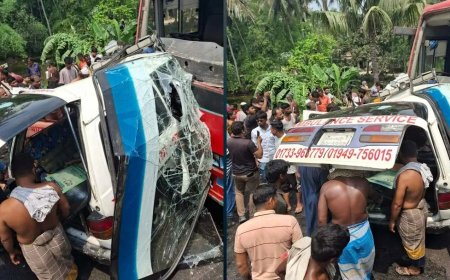 ফরিদপুরে বাস-অ্যাম্বুলেন্সের মুখোমুখি ভয়াবহ সংঘর্ষ, ঘটনাস্থলেই প্রাণ হারালেন ৫ জন