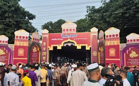 জাতীয় ঈদগাহে ঈদুল আজহার প্রধান জামাত অনুষ্ঠিত