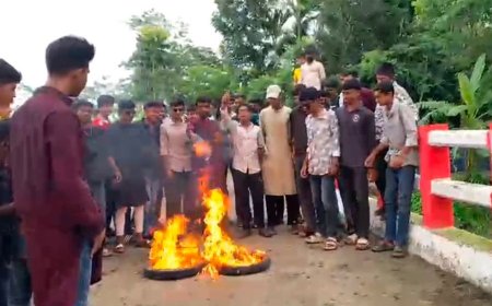 সড়কে টায়ার জ্বালিয়ে নিষিদ্ধ ছাত্রলীগের বিক্ষোভ, গলাচিপায় ৩ কর্মী গ্রেফতার