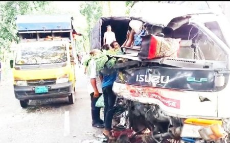 মাদারীপুরে ট্রাকের মুখোমুখি সংঘর্ষে সংবাদপত্রের গাড়ি চালক নিহত, আহত ৪