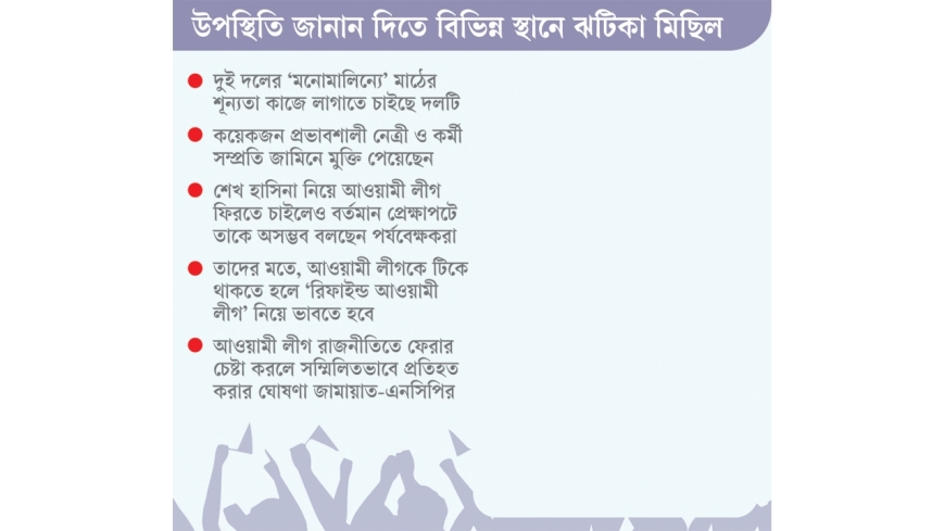 জামায়াত-এনসিপি ঠেকাতে মাঠে ফেরার ছক আ.লীগের: বিভেদের সুযোগে তৃণমূল গোছানোর গোপন মিশন