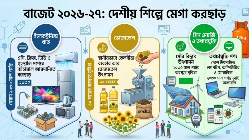দেশীয় শিল্প সুরক্ষায় বাজেটে মেগা করছাড়: দাম কমবে ও বাড়বে যেসব পণ্যের