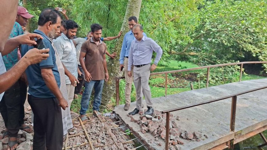 আগৈলঝাড়ায় ব্রিজে রডের বদলে বাঁশের কঞ্চি, হাতেনাতে ধরে ভেঙে দিল প্রশাসন