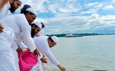 মৎস্য পোনা অবমুক্তকরণ কর্মসূচি উদ্বোধন করলেন চরমোনাই পীর