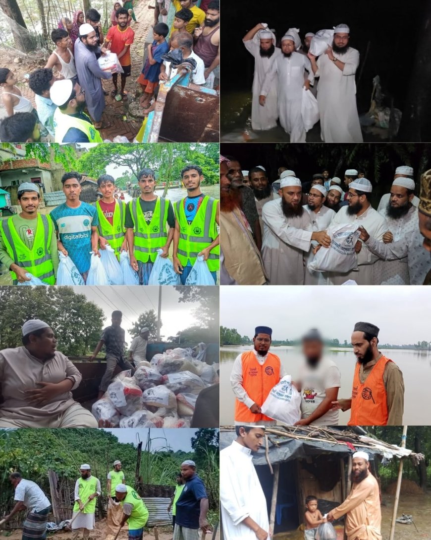 বন্যার্তদের পাশে ইসলামী আন্দোলন: উদ্ধার কাজের পর এবার ব্যাপক ত্রাণ বিতরণ