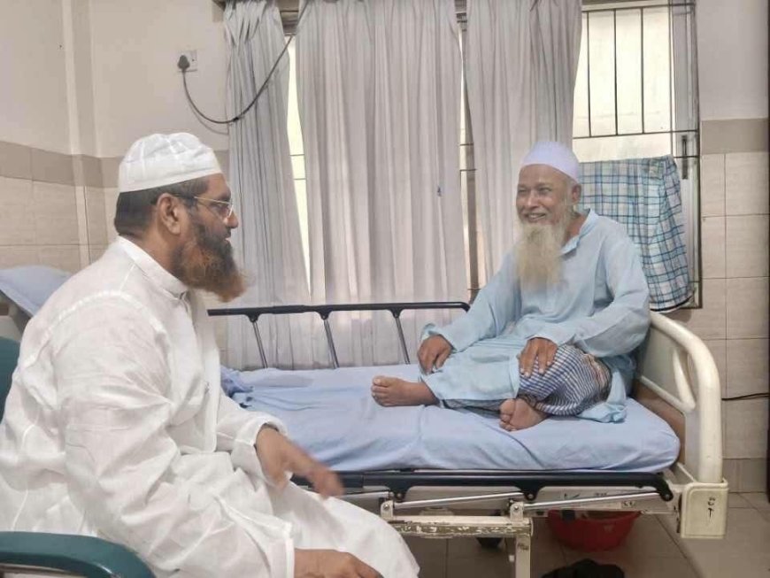 হাসপাতালে আল্লামা ইসমাঈল নূরপুরীকে দেখতে গেলেন মামুনুল হক