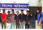 দাউদকান্দিতে এক রাতের অভিযানে ৪ কেজি গাঁজাসহ গ্রেপ্তার ৮