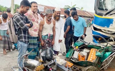 যাত্রীবাহী বাসের ধাক্কায় অটোরিকশা চালকসহ নিহত ২